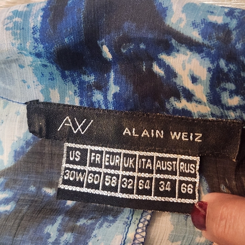 Alain Weiz Abstract Multicolor Butron Up Kimono T… - image 5